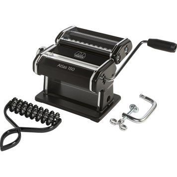 Локшинорізка Marcato Atlas 150 Black + ніж для тіста Pastabike Black AT-150-NER-PB фото