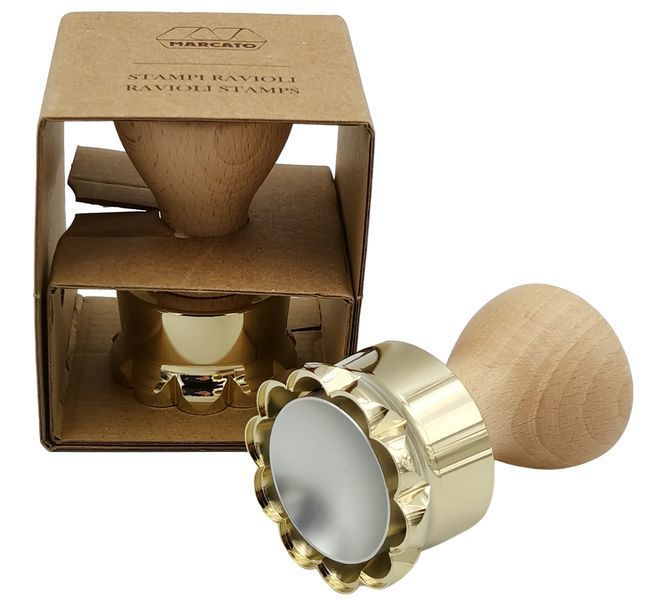 Штамп для равіолі Квітка Marcato Ravioli Flower &mdash; 50мм Pale Gold, Бук ST-F50-PGO фото
