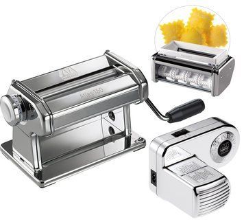 Тісторозкатувальна машинка с мотором та равіольницею Marcato 150 Roller Raviolini Motor AT-150-ROL-INI-PD фото